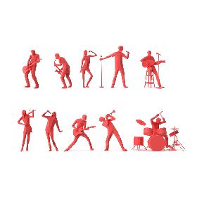 3D model Low Poly Posed People Packs 14 - Music